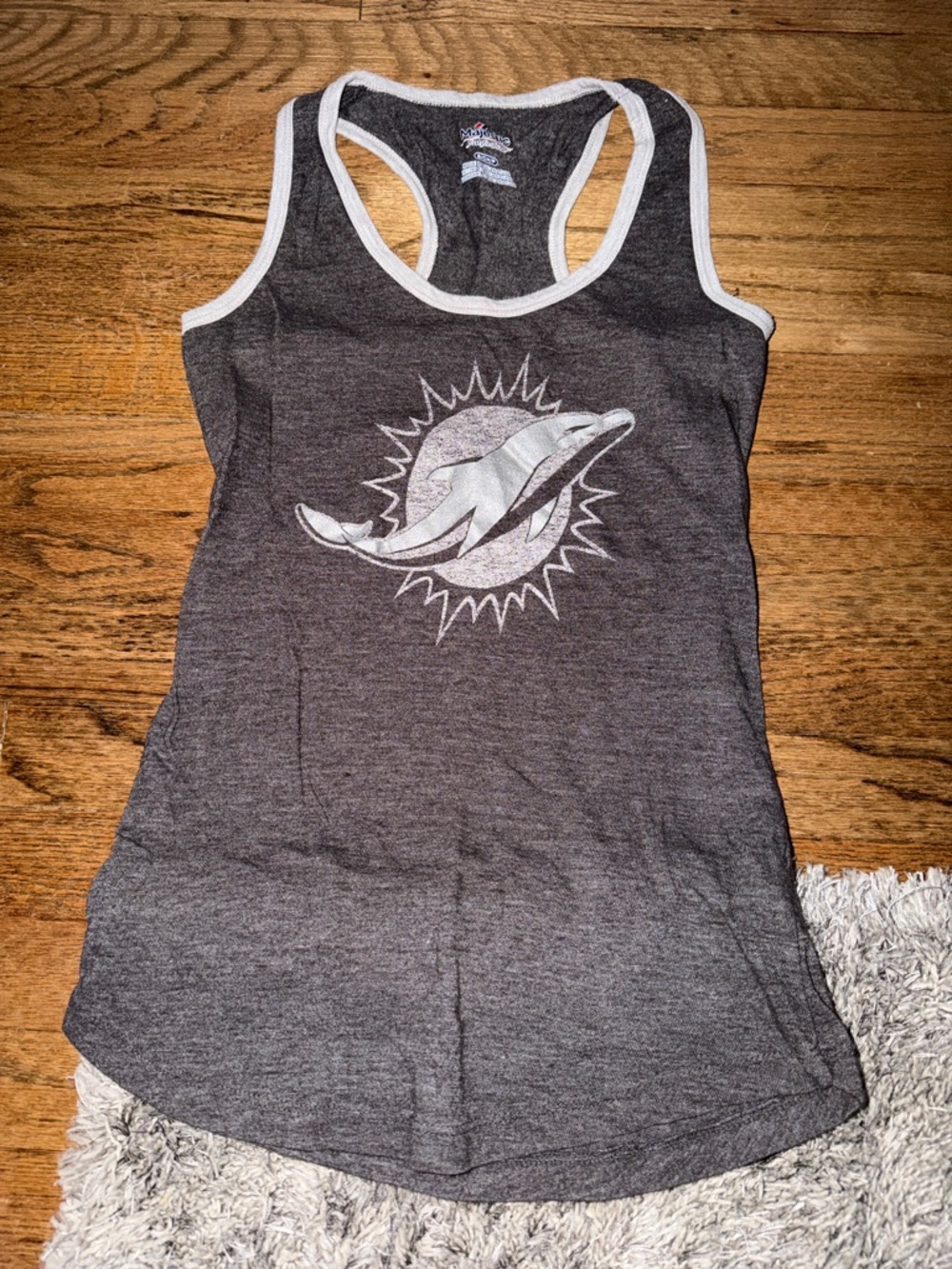 NFL Miami Dolphins Gray & White Racerback Tank Top